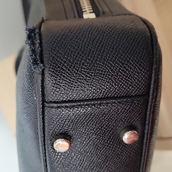 Coach Black Coated Leather Metropolitan Laptop Bag w Crossbody Strap - Picture 7 of 16